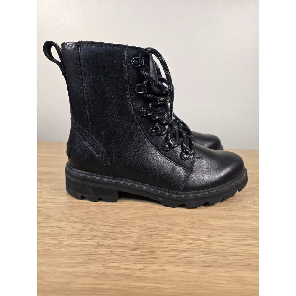 Sorel Lennox Lace Waterproof Leather Ankle Women's Boots Bootie Black Size 6.5